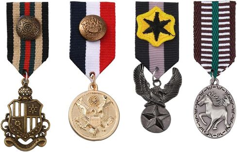 SUPERFINDINGS Brooch Pin Republique Francaise Eagle Hanging Charms Lapel Pins Military Hero Medals Retro Shield Geometric Alloy Medal Brooch Pins with Safety Chains in Saudi Arabia