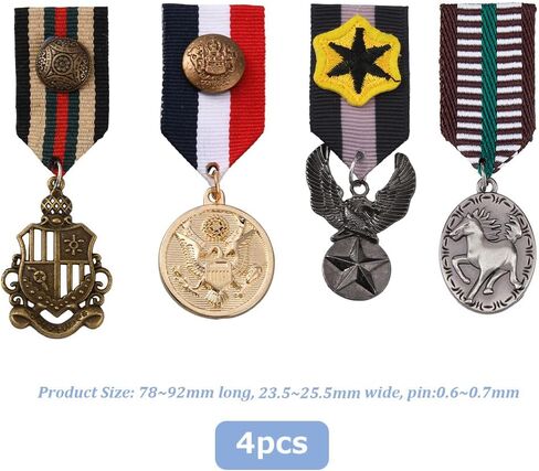SUPERFINDINGS Brooch Pin Republique Francaise Eagle Hanging Charms Lapel Pins Military Hero Medals Retro Shield Geometric Alloy Medal Brooch Pins with Safety Chains in Saudi Arabia