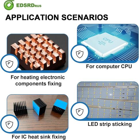 شريط لاصق حراري 0.4 بوصة × 82 قدم شريط موصل حراريًا عالي الأداء، متانة عالية، يُستخدم على المشتت الحراري، شرائط LED، وحدة المعالجة المركزية للكمبيوتر، وحدة معالجة الرسومات، إلخ in Kuwait