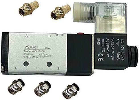 AOMAG هوائي 1/4 "PT صمام الملف اللولبي 4V210-08 تيار مستمر 24 فولت ملف واحد يعمل بالكهرباء 2 موضع 5 طريقة اتصال نوع in Saudi Arabia