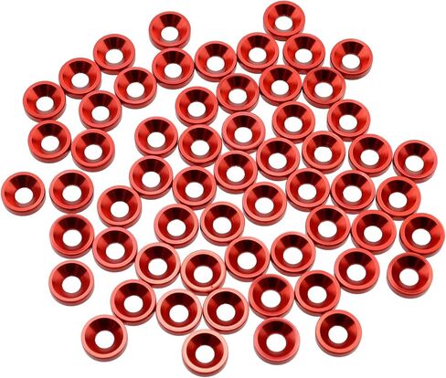 60 Pieces M3 Countersunk Washers Aluminum Alloy Countersunk Washers Cup Shim M3 Head Washers Gaskets Cone Cup Washers Accessories Parts - Black in Saudi Arabia