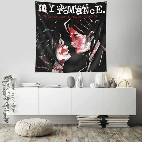 AJILUYA My Chemical Romance Flag Tapestry 4x4 Feet Funny Poster For Bedroom Living Room College Dorm Wall Decor in Kuwait