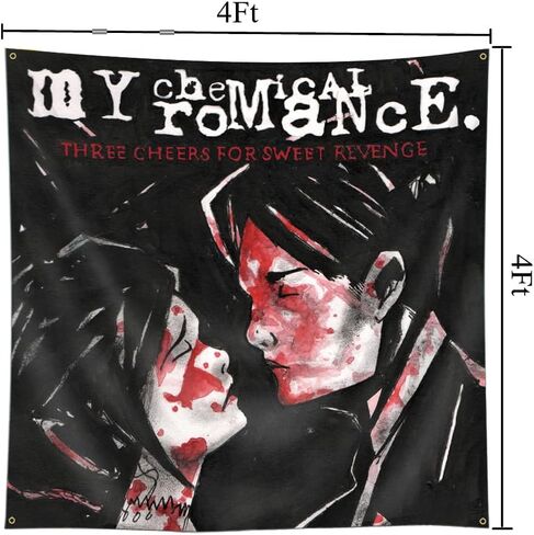 AJILUYA My Chemical Romance Flag Tapestry 4x4 Feet Funny Poster For Bedroom Living Room College Dorm Wall Decor in Kuwait