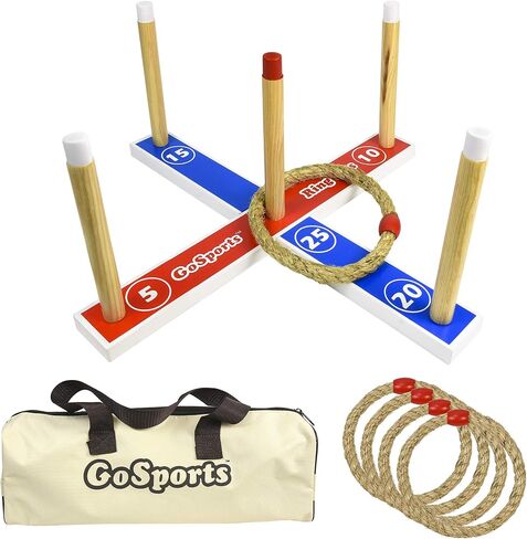 GoSports Premium Wooden Ring Toss Game for Kids & Adults - Classic or Disney in Saudi Arabia