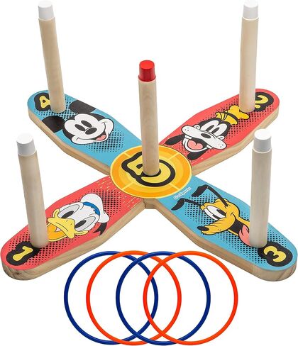 GoSports Premium Wooden Ring Toss Game for Kids & Adults - Classic or Disney in Saudi Arabia