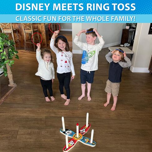 GoSports Premium Wooden Ring Toss Game for Kids & Adults - Classic or Disney in Saudi Arabia