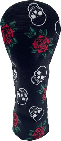 Golf Club Printing Flower and Skull Mallet Putter Cover, Fairway Wood and Hybrid Nylon Headcover in Saudi Arabia