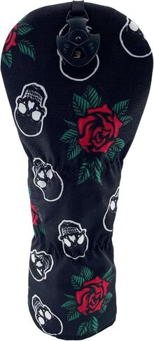 Golf Club Printing Flower and Skull Mallet Putter Cover, Fairway Wood and Hybrid Nylon Headcover in Saudi Arabia