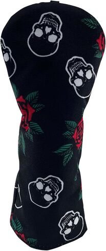 Golf Club Printing Flower and Skull Mallet Putter Cover, Fairway Wood and Hybrid Nylon Headcover in Saudi Arabia