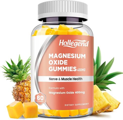 علكات أكسيد المغنيسيوم، أكسيد المغنيسيوم عالي الفعالية 400 ملغ، مكمل قابل للمضغ للأطفال والكبار، صحة العضلات، دعم الجهاز العصبي، 60 علكة in Kuwait