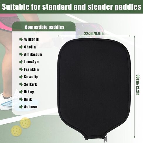 Racquet Cover for Pickleball, 8.6 x 12.2 Inch Neoprene Paddle Cover for Pickleball Racket Sleeve Storage Bag Compatible with Most USAPA Standard Extended Pickleball for Racquets People's Needs in Saudi Arabia