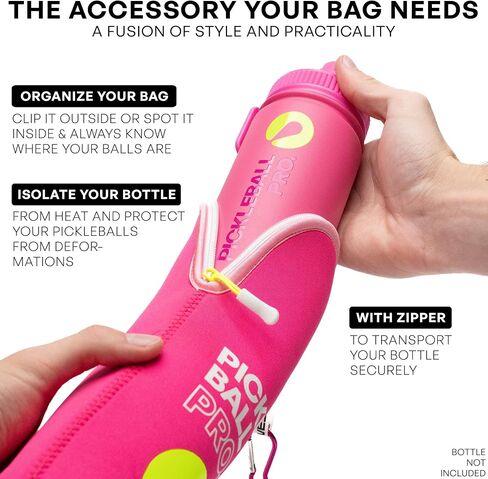 WES Pickleball Ball Holder - with Metal Hook for Fence/Backpack | Pickleball Pro Neoprene Pickleball Holder for Balls | Pickleball Ball Bag in Saudi Arabia