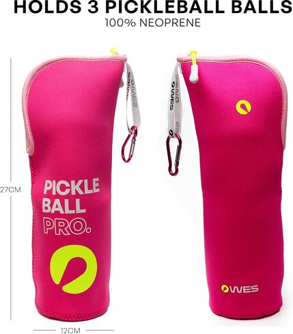 WES Pickleball Ball Holder - with Metal Hook for Fence/Backpack | Pickleball Pro Neoprene Pickleball Holder for Balls | Pickleball Ball Bag in Saudi Arabia