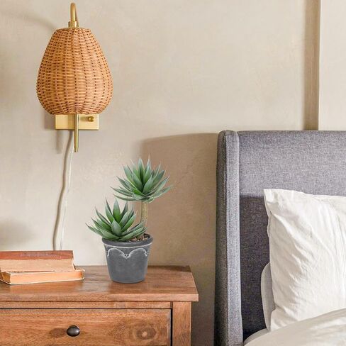 Hollyone Large Artificial Succulent Plants Fake Agave Succulent Plant Potted 13" Faux Plant in Vintage Cement Pot Succulent Aloe Plant Indoor for Desk Home Office Living Room Table Shelf Decor in Saudi Arabia