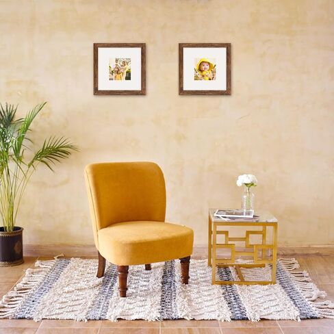 Brown 6x6 Picture Frame with Mat for 4x4 Display, Desk Wall Square Photo Frame for Horizontal and Vertical, 1 Pack in Saudi Arabia