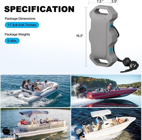 Boat Fenders, Boat Bumpers for Docking, Boat Dock Bumpers for Pontoon Boat,Gray in Saudi Arabia