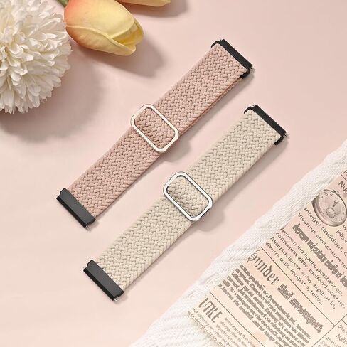 2 Pack Braided Elastic Nylon Wristbands Compatible with Versa 2/Versa/Versa Lite/Versa SE, Adjustable Comfortable Skin-friendly Replacement Band Woven Nylon Replacement Straps for Women Men in Saudi Arabia