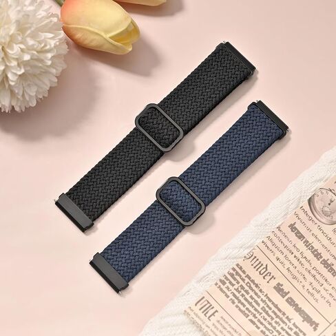 2 Pack Braided Elastic Nylon Wristbands Compatible with Versa 2/Versa/Versa Lite/Versa SE, Adjustable Comfortable Skin-friendly Replacement Band Woven Nylon Replacement Straps for Women Men in Saudi Arabia
