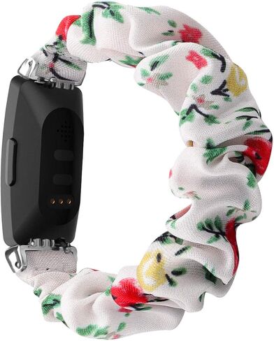 سوار ساعة Scrunchie متوافق مع Fitbit inpire/inspire 2/inspire HR أساور معصم بديلة بطباعة زهور كلاسيكية فاخرة من أجل inpire/inspire 2/inspire HR Tracker in Saudi Arabia