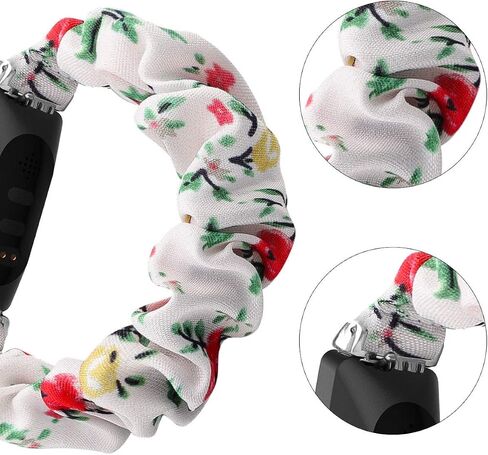 سوار ساعة Scrunchie متوافق مع Fitbit inpire/inspire 2/inspire HR أساور معصم بديلة بطباعة زهور كلاسيكية فاخرة من أجل inpire/inspire 2/inspire HR Tracker in Saudi Arabia