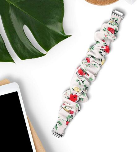 سوار ساعة Scrunchie متوافق مع Fitbit inpire/inspire 2/inspire HR أساور معصم بديلة بطباعة زهور كلاسيكية فاخرة من أجل inpire/inspire 2/inspire HR Tracker in Saudi Arabia