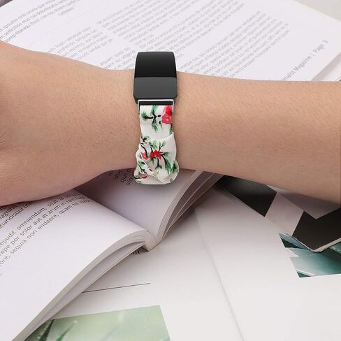 سوار ساعة Scrunchie متوافق مع Fitbit inpire/inspire 2/inspire HR أساور معصم بديلة بطباعة زهور كلاسيكية فاخرة من أجل inpire/inspire 2/inspire HR Tracker in Saudi Arabia
