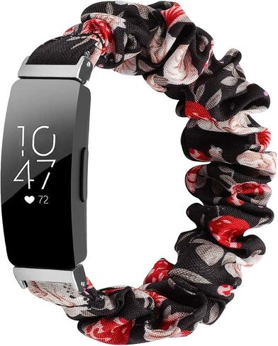 سوار ساعة Scrunchie متوافق مع Fitbit inpire/inspire 2/inspire HR أساور معصم بديلة بطباعة زهور كلاسيكية فاخرة من أجل inpire/inspire 2/inspire HR Tracker in Saudi Arabia