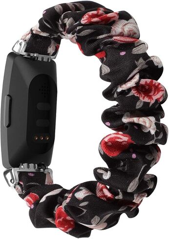 سوار ساعة Scrunchie متوافق مع Fitbit inpire/inspire 2/inspire HR أساور معصم بديلة بطباعة زهور كلاسيكية فاخرة من أجل inpire/inspire 2/inspire HR Tracker in Saudi Arabia