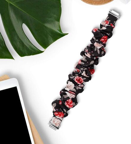 سوار ساعة Scrunchie متوافق مع Fitbit inpire/inspire 2/inspire HR أساور معصم بديلة بطباعة زهور كلاسيكية فاخرة من أجل inpire/inspire 2/inspire HR Tracker in Saudi Arabia