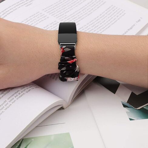 سوار ساعة Scrunchie متوافق مع Fitbit inpire/inspire 2/inspire HR أساور معصم بديلة بطباعة زهور كلاسيكية فاخرة من أجل inpire/inspire 2/inspire HR Tracker in Saudi Arabia