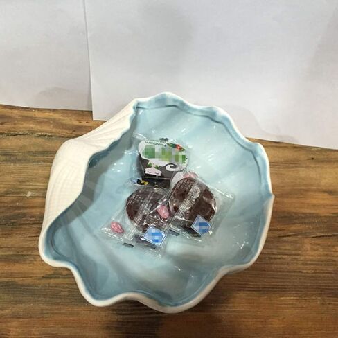 Homoyoyo Scallop Shells Shell Bowls ديكور تخدم السلطانية على شكل أسقلوب علبة مجوهرات علبة الحلوى وعاء لوحة طبق التصوير الدعائم لحفل زفاف عيد الحب الأزرق شل السلطانية in Kuwait