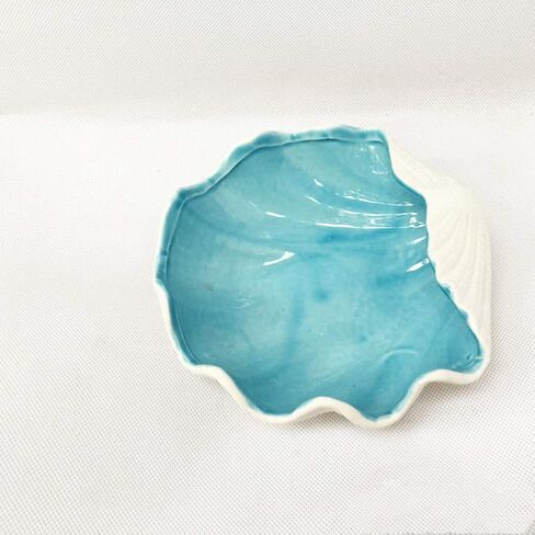 Homoyoyo Scallop Shells Shell Bowls ديكور تخدم السلطانية على شكل أسقلوب علبة مجوهرات علبة الحلوى وعاء لوحة طبق التصوير الدعائم لحفل زفاف عيد الحب الأزرق شل السلطانية in Kuwait
