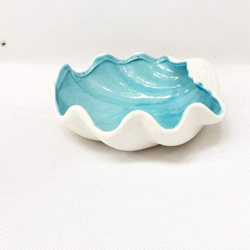 Homoyoyo Scallop Shells Shell Bowls ديكور تخدم السلطانية على شكل أسقلوب علبة مجوهرات علبة الحلوى وعاء لوحة طبق التصوير الدعائم لحفل زفاف عيد الحب الأزرق شل السلطانية in Kuwait