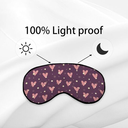 Pink Heart Purple Eye Mask for Women Girls Girlfriend Wife, Valentines Romantic Silk Blackout Eye Mask for Sleeping, Adjustable Straps Soft Lightweight Sleep Mask, Valentines Gifts for Her Him in Kuwait