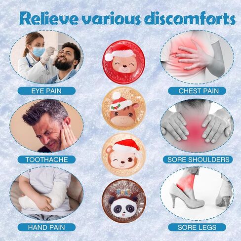 28 قطعة من عبوات الثلج الباردة والساخنة الصغيرة من Boo Boo Ice Pack اللطيفة القابلة لإعادة الاستخدام من الجل الدائري اللطيف عبوات ثلج للحيوانات الصغيرة للرضاعة الطبيعية والحمى وإصابات الساقين وتخفيف الألم وأسنان الحكمة ولدغات الحشرات in Kuwait