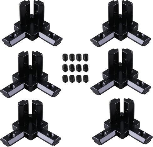 CNCYEAH Corner Bracket 6 Pack Black 3 Way Bracket European End Corner Bracket Connector for 2020 Aluminum Extrusion Profile in Saudi Arabia