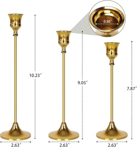 حوامل شمعدان ذهبية - حوامل شموع مستدقة عتيقة على ضوء الشموع حوامل شموع معدنية لحفلات الاستقبال على ضوء الشموع، حفل الزفاف، ديكور المنزل للحفلات in Kuwait