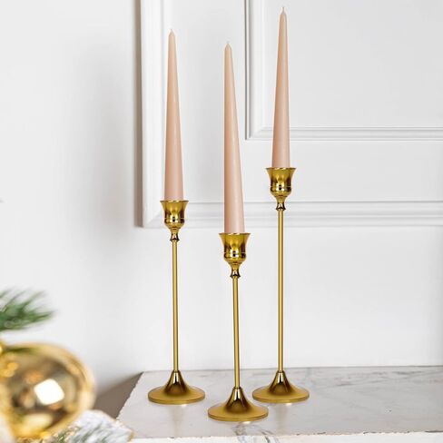 حوامل شمعدان ذهبية - حوامل شموع مستدقة عتيقة على ضوء الشموع حوامل شموع معدنية لحفلات الاستقبال على ضوء الشموع، حفل الزفاف، ديكور المنزل للحفلات in Kuwait