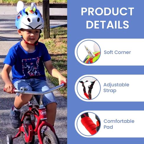 Unicorn Kids Helmet | Toddler Helmet | Kids Helmet | Helmets for Kids 8-14 | Unicorn Helmet | Soft Adjustable Straps | Skateboard Helmet | Scooter Helmet | Lightweight | Comfortable in Saudi Arabia