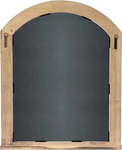 Farmhouse Arched Window Mirror with Shutters 35 x 28 inches, Hanging Distressed White Rustic Decorative Window Shutters Mirrors for Wall Decor Living Room, Wooden Wall-Mounted Mirrors in Saudi Arabia