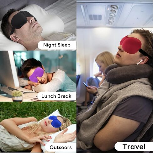 Sleep Mask for Men Women Adjustable 3D Soft Sleeping Mask & Blindfold Night Sleep Mask, Block Out Light for Travel/Sleeping/Shift Work in Saudi Arabia