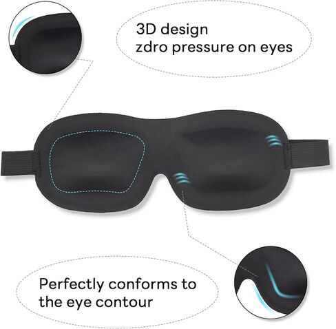 Sleep Mask for Men Women Adjustable 3D Soft Sleeping Mask & Blindfold Night Sleep Mask, Block Out Light for Travel/Sleeping/Shift Work in Saudi Arabia