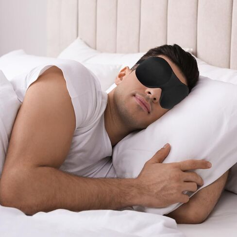 Sleep Mask for Men Women Adjustable 3D Soft Sleeping Mask & Blindfold Night Sleep Mask, Block Out Light for Travel/Sleeping/Shift Work in Saudi Arabia