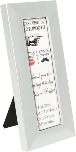 pbf PHOTO BOOTH FRAMES 2x6 Photo Strip Frame | 2 x 6 Photo Booth Strip Frame with Stand | Picture Frame for Photo Booth Strip | Premium Designer Photobooth Frame (White) in Saudi Arabia