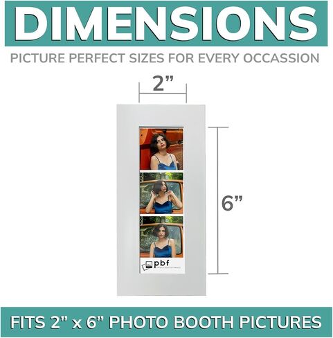 pbf PHOTO BOOTH FRAMES 2x6 Photo Strip Frame | 2 x 6 Photo Booth Strip Frame with Stand | Picture Frame for Photo Booth Strip | Premium Designer Photobooth Frame (White) in Saudi Arabia