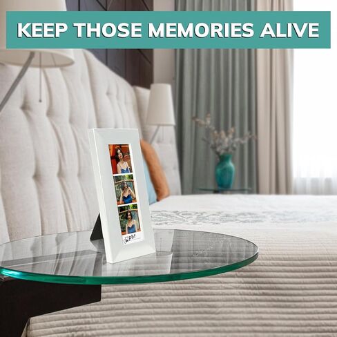 pbf PHOTO BOOTH FRAMES 2x6 Photo Strip Frame | 2 x 6 Photo Booth Strip Frame with Stand | Picture Frame for Photo Booth Strip | Premium Designer Photobooth Frame (White) in Saudi Arabia