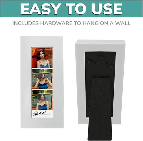 pbf PHOTO BOOTH FRAMES 2x6 Photo Strip Frame | 2 x 6 Photo Booth Strip Frame with Stand | Picture Frame for Photo Booth Strip | Premium Designer Photobooth Frame (White) in Saudi Arabia