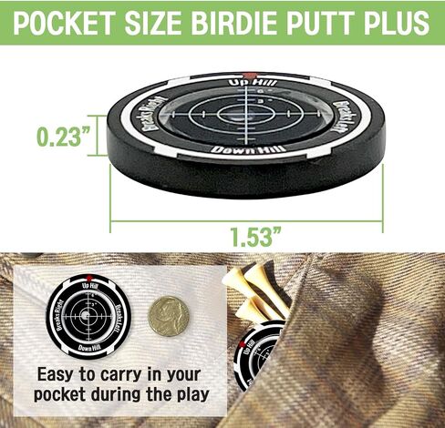 Birdie Putt Green Reader | Poker Chip Style Ball Marker Compact & Stylish Golf Putting & Green Reading Aid Bubble Level High Precision Alignment Reader Tool Golf in Saudi Arabia
