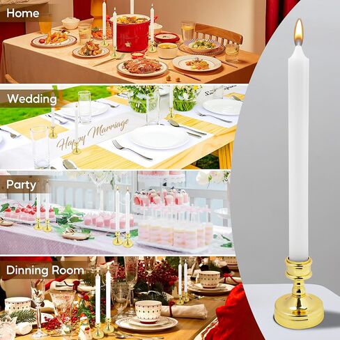 حامل شمعدان ذهبي بسيط، حامل شموع مستدقة لتزيين سطح المكتب لحفلات الزفاف - 6 قطع in Kuwait