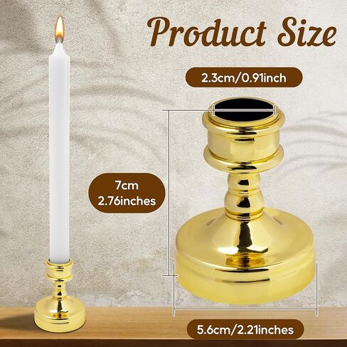 حامل شمعدان ذهبي بسيط، حامل شموع مستدقة لتزيين سطح المكتب لحفلات الزفاف - 6 قطع in Kuwait